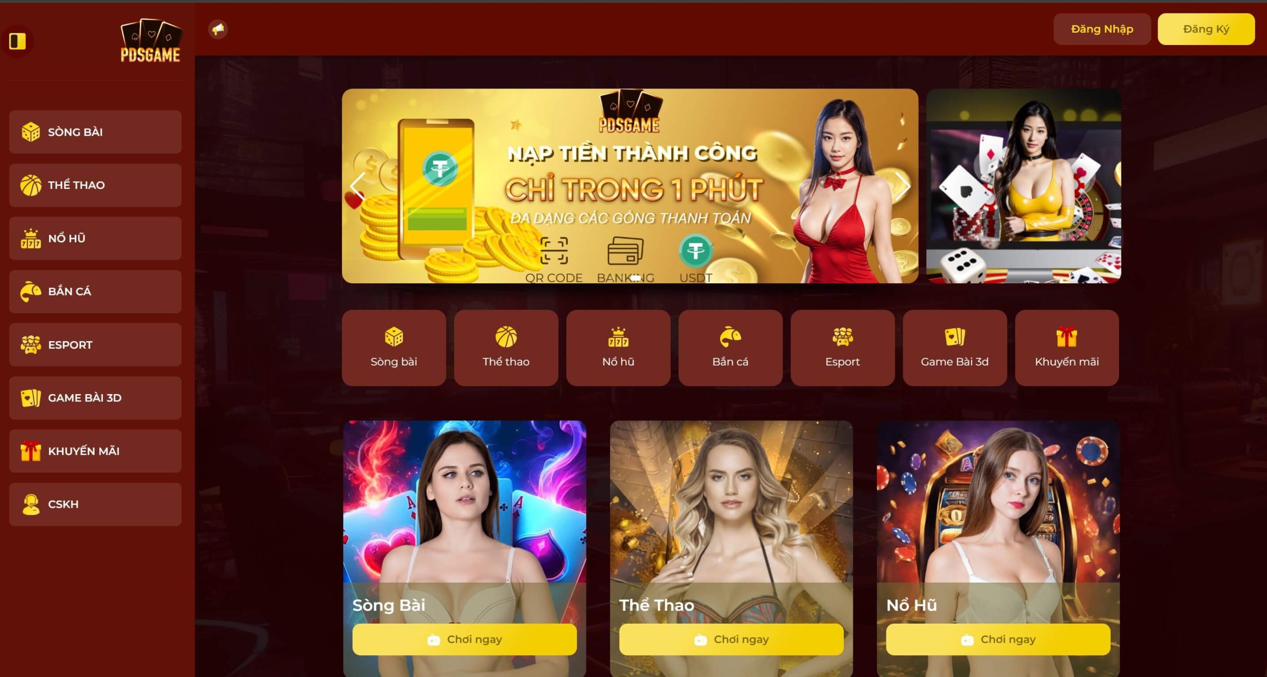 giao diện demo game bài, website casino